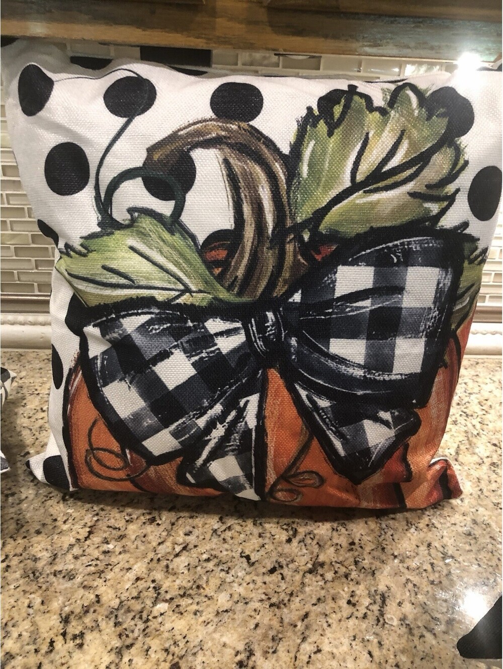 Black And White Pumpkin Pillow